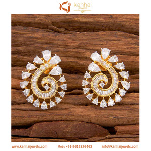 Pendientes pendiente con 2 tono joyería Chapado en blanco 58508 - Product Image 2