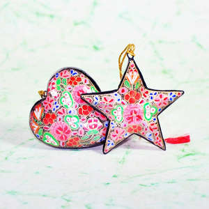 À la main peint À La Main personnalisé ornement De Noël babiole ballon étoile coeur cloche - Product Image 5