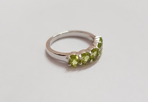 Anillo de plata 925 para mujer al por mayor con incrustaciones de peridoto diamante perla rodio plateado para compromiso boda fiesta aniversario regalo - Product Image 5