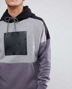 เสื้อสเวตเตอร์คอกลมมีฮู้ดสำหรับผู้ชายเสื้อสเวตเตอร์มีฮู้ดคอลูกเรือแบบสวมหัวสวมใส่สบายๆระบายอากาศได้มีเชือกผูกปักลาย XS - Product Image 4