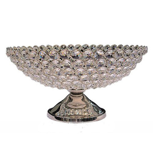 Cuenco de flores de mesa de plata con cuentas de cristal de lujo con Base de Metal boda evento Hogar y decoración de boda centros de mesa - Product Image 1