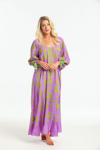 Venta al por mayor Mexicano Tradicional Blooming Floral Bordado Kaftan Vestido de flujo libre Relajado Ajuste Sexy Chic Maxi Vestido - Product Image 2