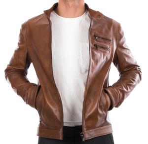 Veste de moto de style motard classique en cuir d'agneau véritable souple vêtements de sport imperméables veste en cuir véritable à la mode - Product Image 6