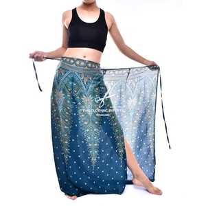 Pantalon sarong imprimé paon, pantalon portefeuille, pantalon de plage - Product Image 4