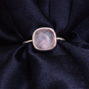 Meilleure qualité Briolette coussin Quartz rose 925 bague en argent sterling avec pierres précieuses grossiste fabricant bijoux bague rose pour femmes - Product Image 2