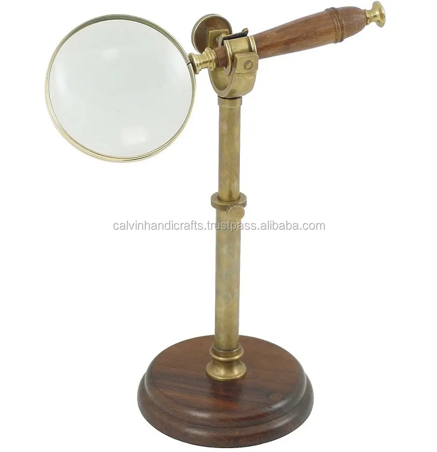 Decorative Magnifying Glass On Stand, Antique Brass CHMG40071