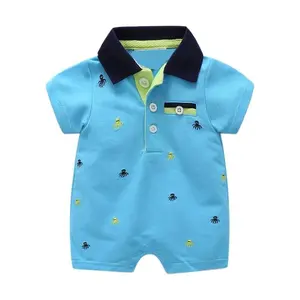 Tuta manica corta colletto polo bambino stampa personalizzata manica corta neonate tuta pagliaccetti bambini estate neonato