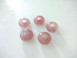 หินควอตซ์ธรรมชาติพลอยหลุมขนาดใหญ่ประดับอัญมณีกึ่งมีค่าลูกปัดหินยุโรปทรงหลวม - Product Image 3