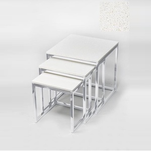 3 Pièces/ensemble De Forme Oblongue White Nest Tables - Product Image 1