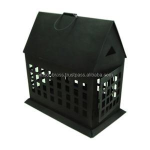 Black Powder Coated Finished Metal <b>Candle</b> <b>Holder</b> Bird House Decorative <b>Candle</b> Lantern Home & <b>Garden</b> Decor Lantern - Product Image 1