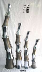 Venta caliente florero de aluminio fundido estilo Bambú en pulido de espejo y acabado de latón antiguo decoración del hogar Oficina Decoración Para sala de estar - Product Image 2