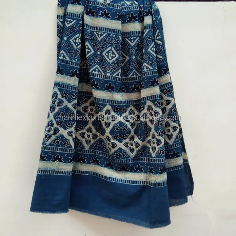 Оптовая продажа, хлопковый шарф с ручным принтом Ajrakh Dupatta, хлопковый шарф с ручным принтом Ajrakh для женщин, богемный шарф