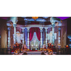 การตกแต่งเวทีด้วยไฟเบอร์ที่หรูหรา ทันสมัย และเรียบง่ายสำหรับงานแต่งงานแบบอินเดียใต้  ตกแต่งห้องจัดเลี้ยงสุดอลังการ  งานอีเวนต์ในนิวแฮมป์เชียร์ - Product Image 1
