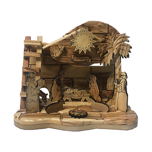 Crèche musicale de Noël en intérieur de la Terre Sainte de Bethléem avec des fournitures de gravure élégantes - Product Image 1