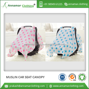 Wholesale Price 100% Organic Cotton Muslin Baby Car Seat Canopy Cover Manufacturer India - Product Image 5