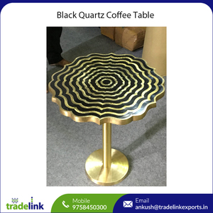 Meubles en quartz élégant armoires de cuisine lourdes salon canapé Tables basses meilleure vente moderne solide Surface noir - Product Image 4