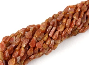 Pierre de soleil naturelle en forme de poire, perles lisses ou fabrication de bijoux marron, vente en gros populaire 2020 - Product Image 4