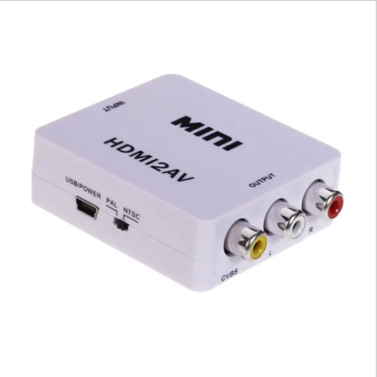 1080P Mini HDMI2AV Konverter Box, HDMI zu 3 rca Composite Av Video Audio Adapter Konverter Für TV PC
