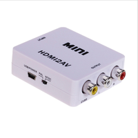 Kotak Konverter HDMI2AV Mini 1080P, Konverter Adaptor Audio Video Av Komposit Hdmi Ke 3 Rca untuk TV PC