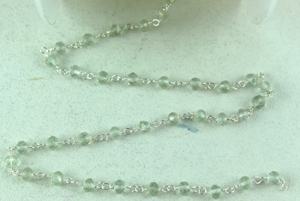 สร้อยลูกประคำเงินแท้ 92.5 ประดับด้วยพลอยอะมีทิสต์สีเขียวธรรมชาติทรงรอนเดลล์ วัสดุสำหรับทำเครื่องประดับ - Product Image 2