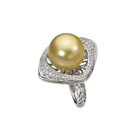 Bague de créateur de bijoux, anneau en argent Sterling 925, perle de mer dorée du sud, fabrication de bijoux