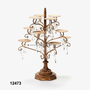 Support à gâteau de mariage en cuivre et métal par Chaman India - Product Image 1