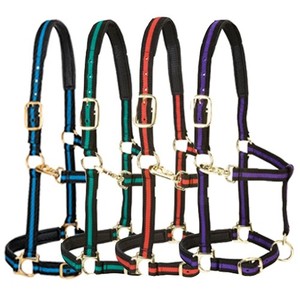 Cabestro de nailon para caballo con herrajes de latón pulido, duradero y ajustable - Product Image 3