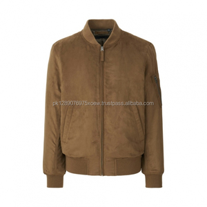 แจ็กเก็ตบอมเบอร์แฟชั่นสำหรับผู้ชายเสื้อแจ็กเก็ตทีมตัวแทนปักอักษร - Product Image 4