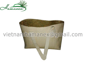 Bolso de mano ecológico hecho a mano estilo cesta de compras simple de paja natural bolso de mujer de Vietnam - Product Image 2