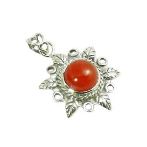 Nueva llegada Vintage 925 plata esterlina joyería fina rodio cornalina piedra preciosa colgante moda plata encantos de confianza - Product Image 1