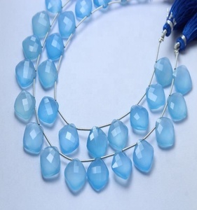 Alta calidad 8 pulgadas Aqua Calcedonia facetada forma cuadrada gotas cuentas CRISTAL MURANO cuentas de vidrio - Product Image 3