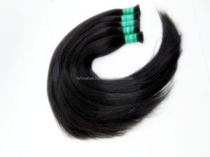 Cheveux humains Remy indiens purs, lisses, brillants, en vrac, naturels, raides, couleur naturelle - Product Image 2