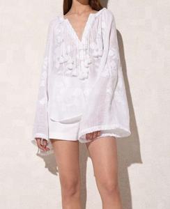 ชุดเดรสแขนกระดิ่งสีขาวสไตล์ใหม่ปักลายสำหรับปาร์ตี้ลำลองแฟชั่นฤดูร้อน - Product Image 2