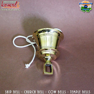 ระฆังวัดแขวนทองเหลืองสำหรับ Puja Ghar, Mandir และของตกแต่งบ้าน | ทองเสร็จ ghanti ด้วยเชือก - Product Image 4