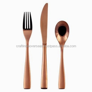 <b>Copper</b> Cutlery Set with Matte Finished and Shiny Polish <b>Copper</b> <b>Utensils</b> - Product Image 3