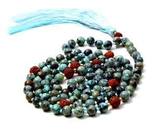 Collar de cuentas Mala turquesa de energía de Chakra de grado Premium, pulido de piedras preciosas naturales, regalo Unisex BOHEMIA de 8mm - Product Image 6