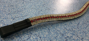 Frontalino Premium a Cinque File in Pelle Rossa Argentata per <span class=keywords><strong>Cavalli</strong></span>, Design Elegante e di Alta Qualità - Product Image 4