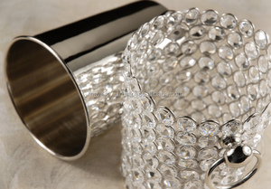 ถังน้ำแข็งประดับด้วยลูกปัดคริสตัลหรูหราพร้อมที่จับแหวนเครื่องทำความเย็นไวน์แชมเปญสำหรับบาร์แกะสลักด้วยมือ - Product Image 4