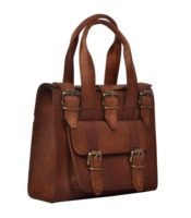 Mini sac à main en cuir véritable de chèvre vintage fait à la main vente en gros de sac à main tendance pour ordinateur portable de dame pour le bureau et les affaires avec poche avant