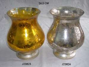 เชิงเทียนเฮอริเคนหล่ออลูมิเนียมพร้อมปล่องไฟแก้วเชิงเทียนตกแต่งสีแดงและสีเงิน - Product Image 5