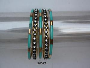 Ensemble de bracelets et de bracelets en mosaïque d'os multicolores sur une base en laiton Bijoux de mode en métal avec des bracelets élégants en métal et en laiton - Product Image 6