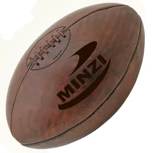 Großhandel Individuelles Logo Echt Leder American Football Rugby Ball