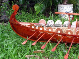 Modèle de bateau en bois DRAKAR VIKINGG 152CM, coque en clinker, artisanat, GIA NHIEN CO.LTD FB0011W, cadeau d'affaires européen - Product Image 4