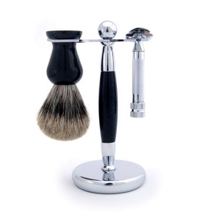 Chất Lượng Cao Uy Tín Dao Cạo Người Đàn Ông Của Cạo Râu Đặt Màu Đen Tráng Bàn Chải Bằng Gỗ Cạo Râu Đứng & Đôi Lưỡi Dùng Một Lần De An Toàn Dao Cạo - Product Image 6