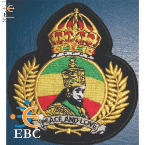 Ceremonial 3D Embroidered Felt Rastafari Patches OEM Iron-On Patch with Stick on Back - Product Image 6