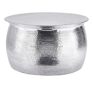 ชุดโต๊ะกาแฟทุบโลหะสีเงินแบบทันสมัย1ชิ้นใหญ่และเล็ก2ชิ้นสำหรับห้องนั่งเล่น-exw ADVANCE - Product Image 1