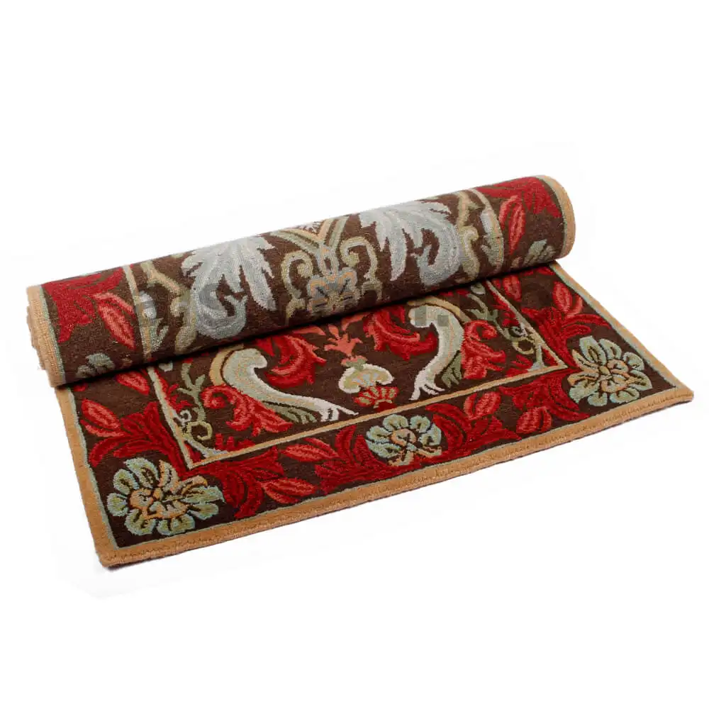 ウールラグ-100% 手結び織り工芸品屋内使用のための手作りチベットネパール装飾床、家庭用滑り止めアスタリスクNP