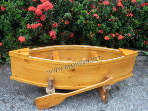 โต๊ะเรือพร้อม OARSS & GLASS TOP ไม้สำเร็จรูปรุ่นเรือไม้ _ รุ่นหัตถกรรมไม้ - Product Image 3