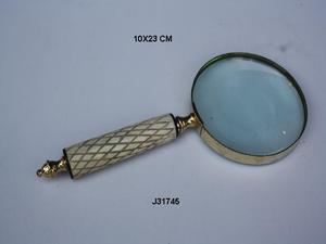 Lupa con Mango de Hueso y Parte Metálica de Latón Pulido Tipo Espejo, Regalo para Hombre, Lector de Periódicos - Product Image 5