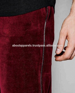 Pantalones largos de sarga informales árabes al por mayor de fábrica OEM, pantalones ajustados de terciopelo para correr con ribetes, ropa estampada de invierno de talla grande - Product Image 3